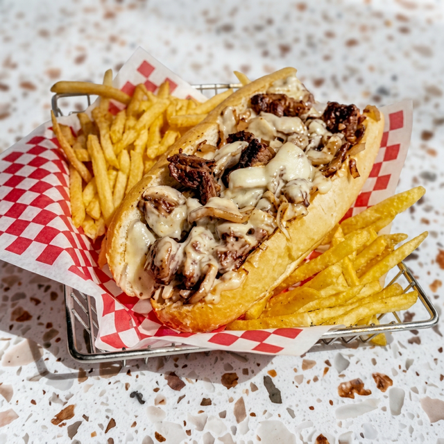 Manolo Philly Cheese Steak Sandwich.