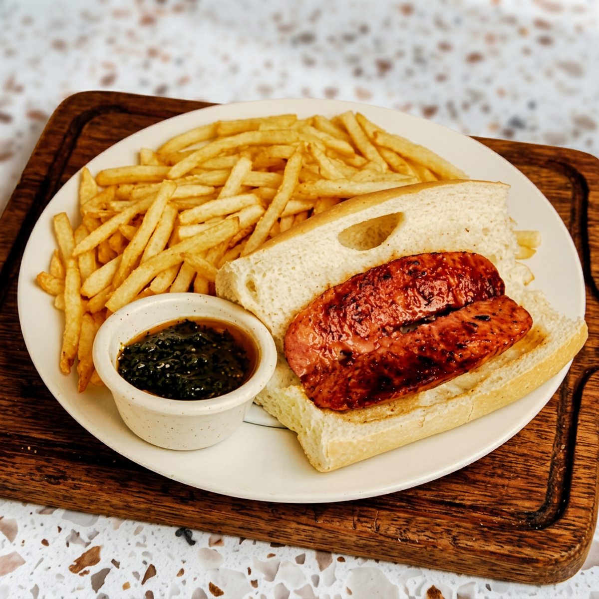 Choripan and Fries